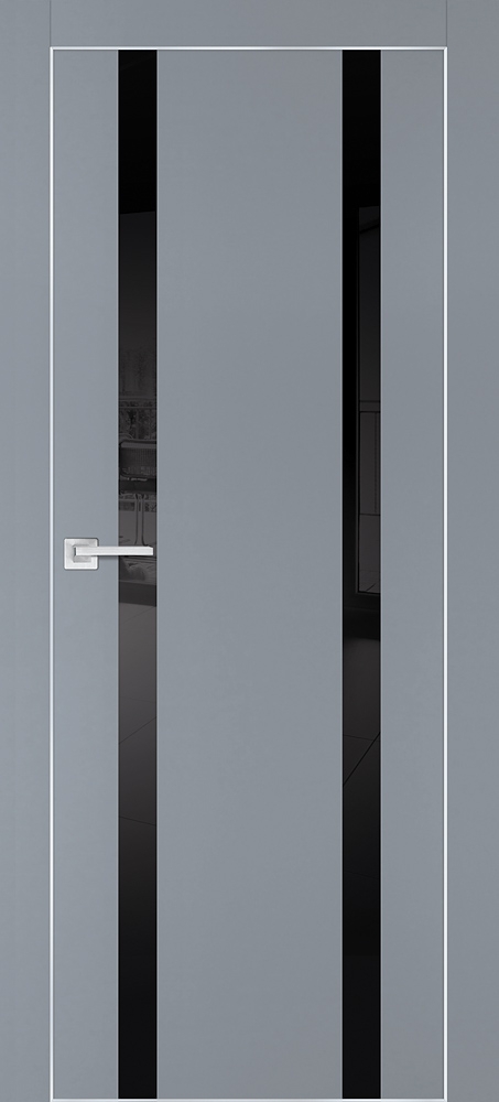 Межкомнатная дверь PX-9  AL кромка с 4-х ст. Серый матовый
