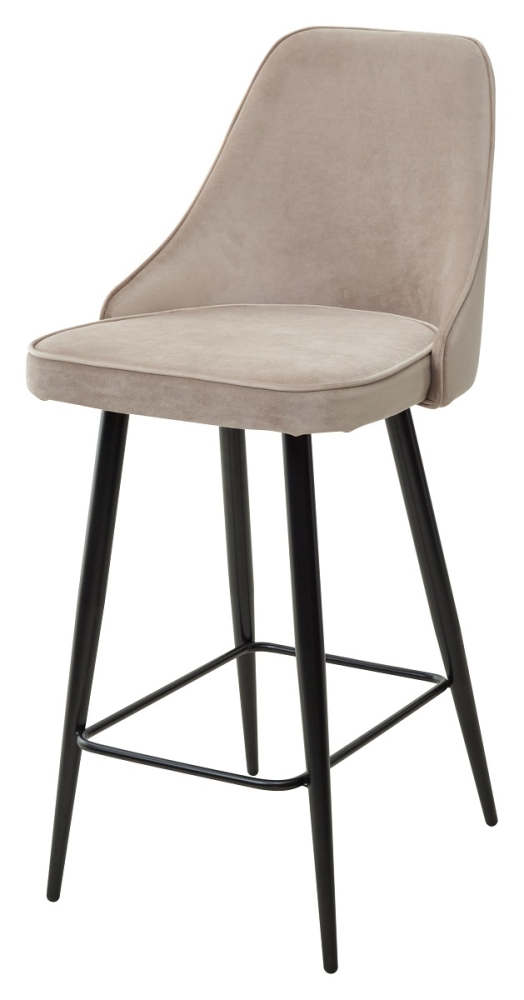 Полубарный стул NEPAL-PB ЛАТТЕ #25, велюр/ черный каркас (H=68cm) М-City MC63288
