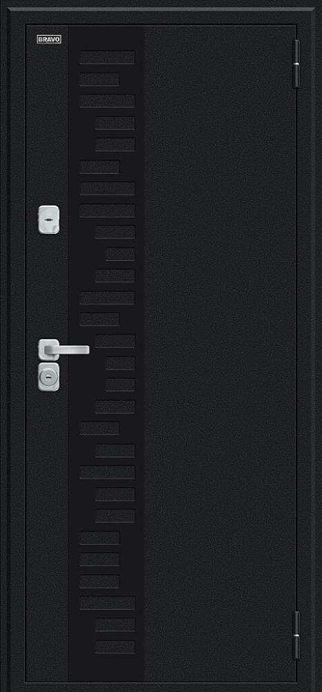 Дверь Thermo Техно Декор-2 Букле черное/Wenge Veralinga BR5307