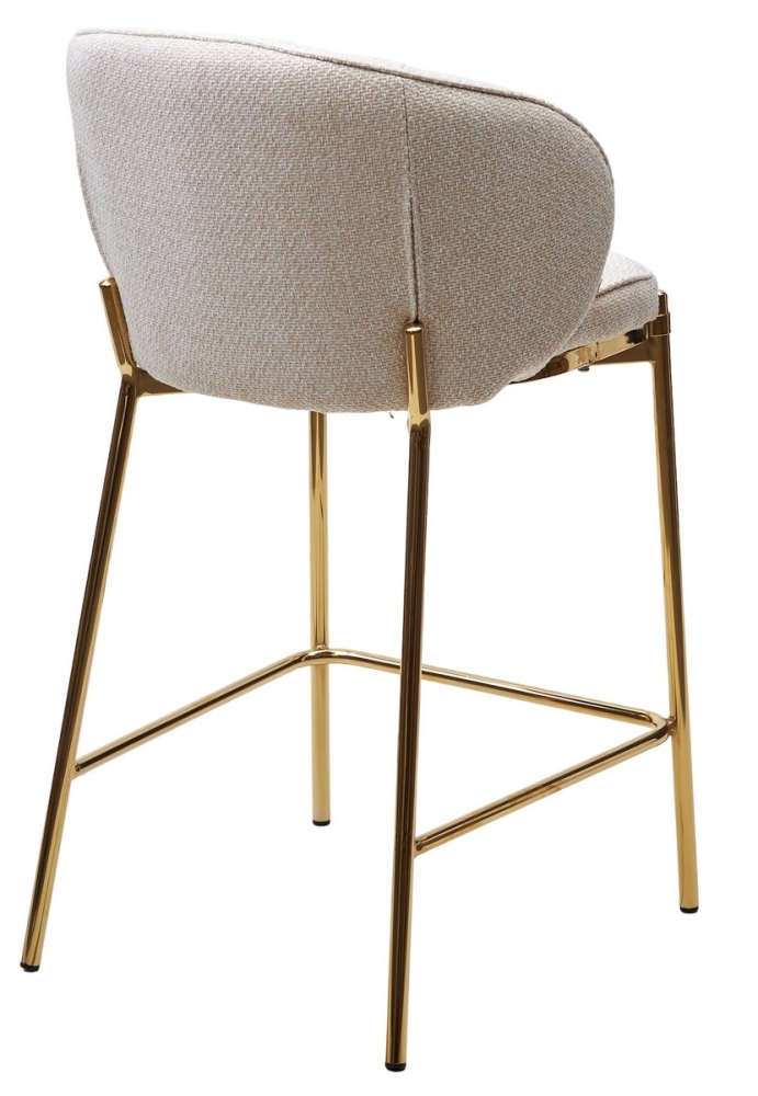 Товар Полубарный стул WENDY TRF-11 светло-бежевый, ткань / золотой каркас (H=65) М-City MC63781