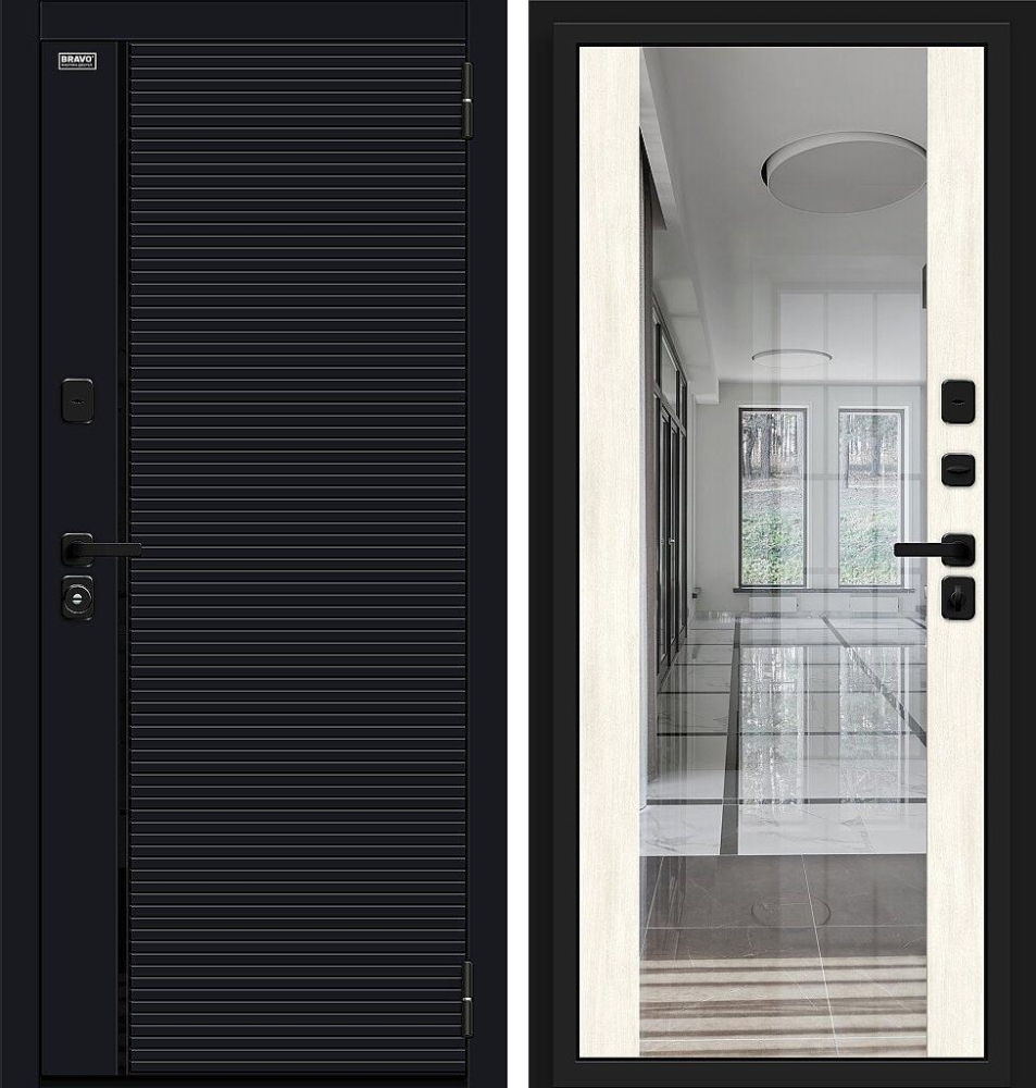 Дверь Лайнер-3 Total Black/Nordic Oak BR4776