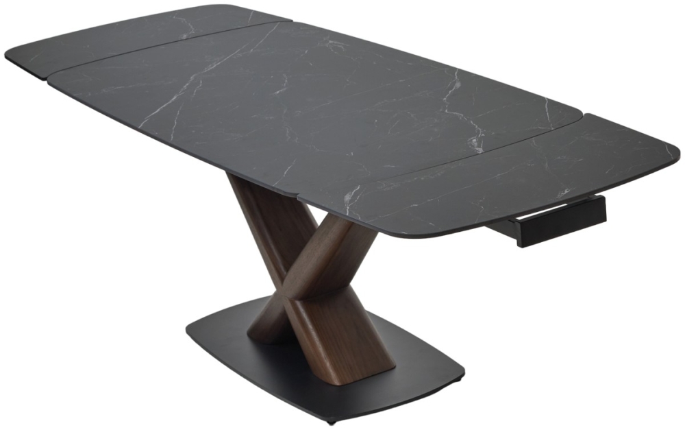 Товар Стол BLANCO 160 MATT BLACK MARBLE SOLID CERAMIC / Орех, ®DISAUR MC64130