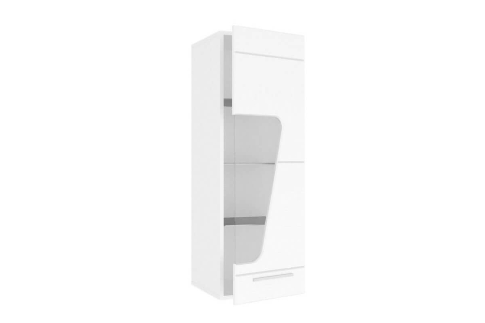 Фарли Шкаф навесной со стеклом (правый Белый глянец, ESTA) LD53974