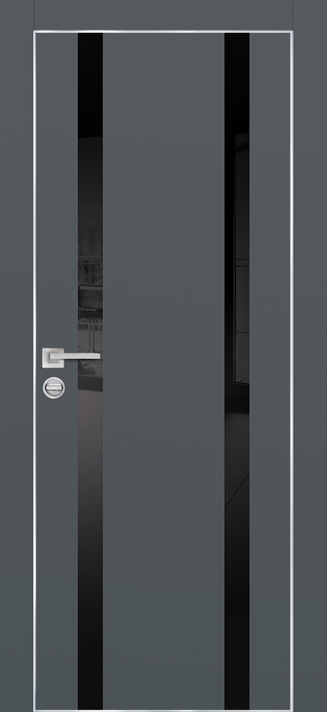 Фото Межкомнатная дверь PX-9  AL кромка с 4-х ст. Графит матовый