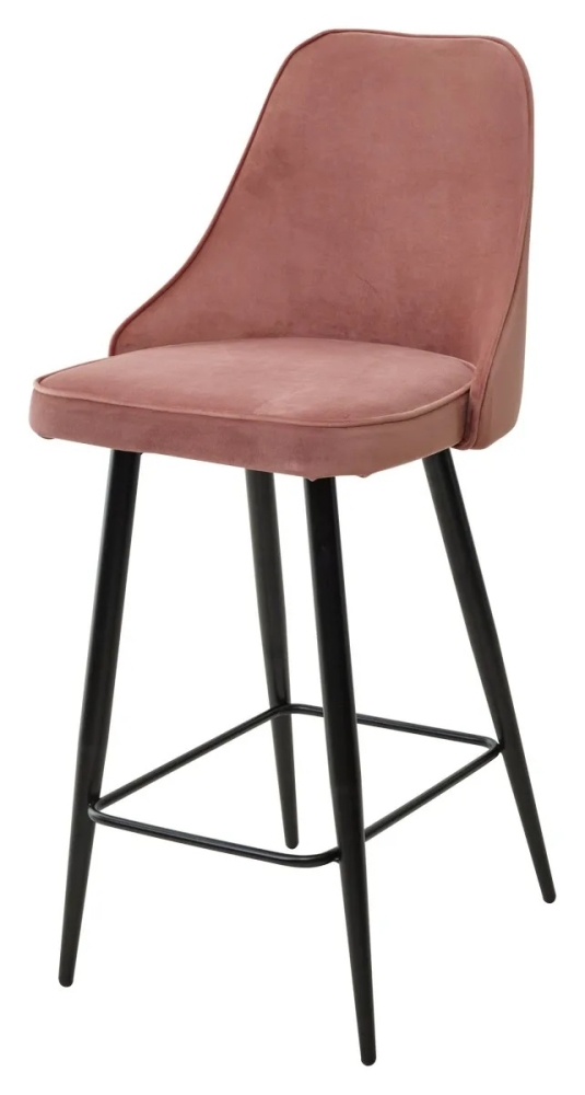 Полубарный стул NEPAL-PB РОЗОВЫЙ #15, велюр/ черный каркас (H=68cm) М-City MC62227