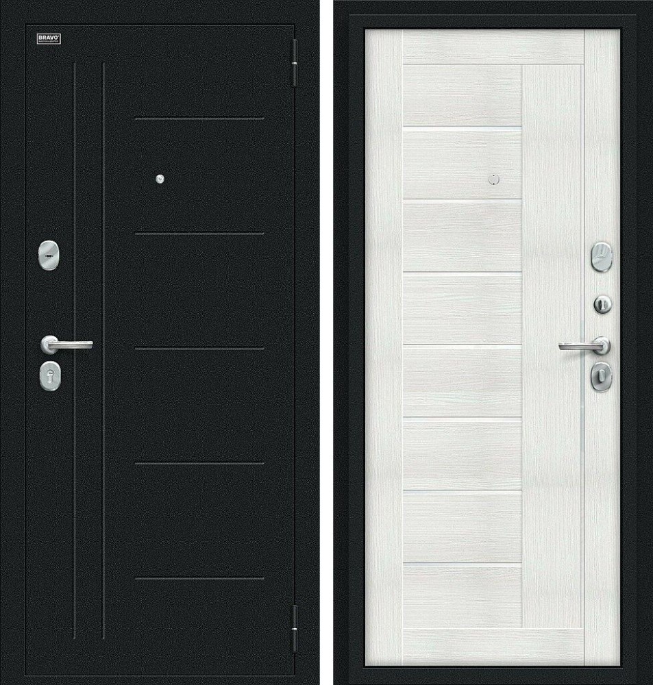 Дверь Проф Букле черное/Bianco Veralinga BR4547