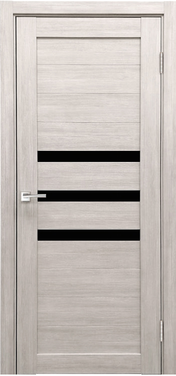 Межкомнатная дверь Легенда X-6 тон Белая лиственница Остекление Лакобель черное