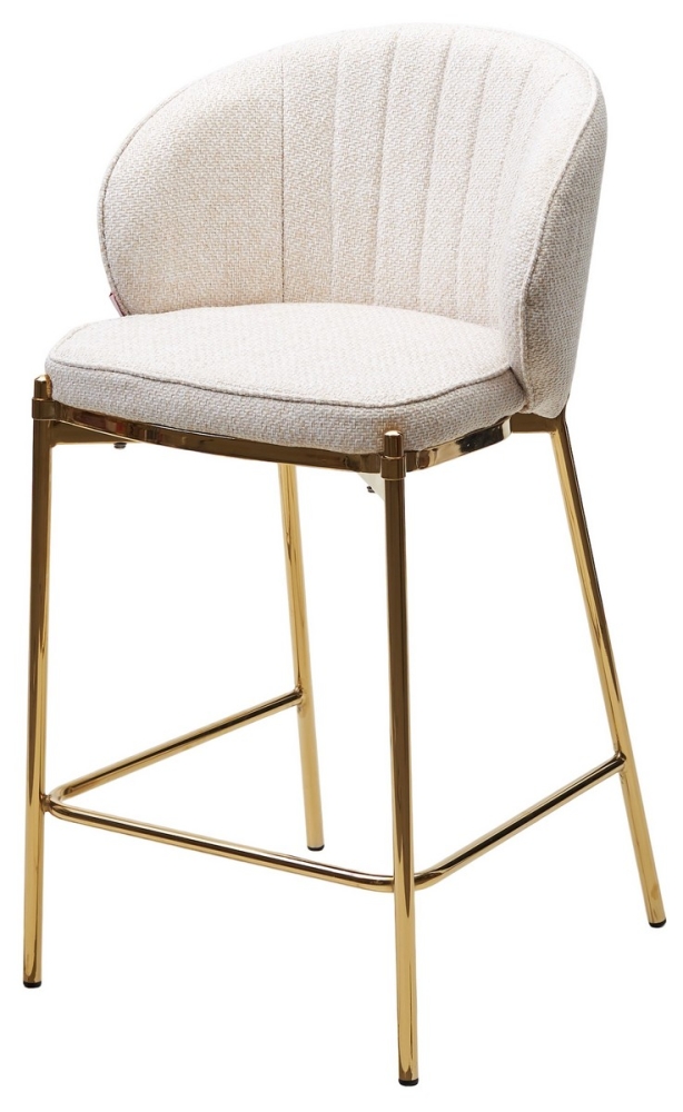 Полубарный стул WENDY TRF-11 светло-бежевый, ткань / золотой каркас (H=65) М-City MC63781