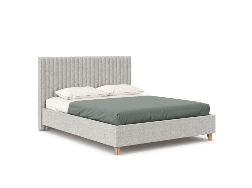 Бари Кровать двуспальная 1600 мягкая с подъёмным механизмом (Серый, Ткань BEATTO PLAN-1) LD203512