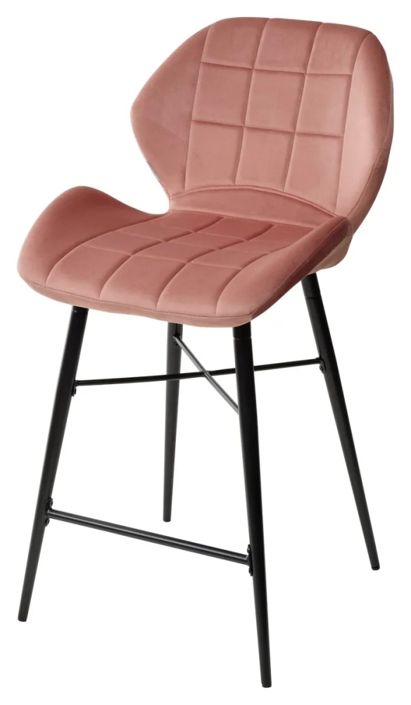Полубарный стул MARCEL BLUVEL-52 PINK (H=65cm), велюр М-City MC60167