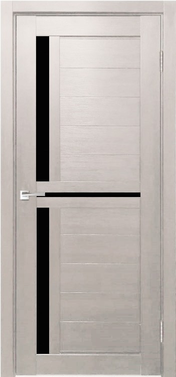 Межкомнатная дверь Легенда Z-1 тон Белая лиственница Остекление Лакобель черное