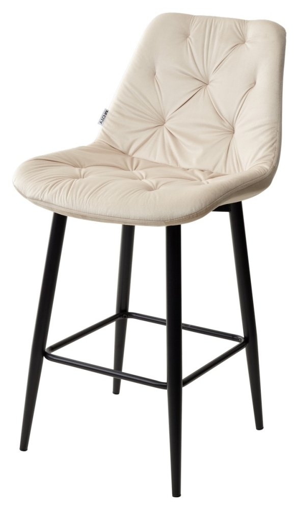 Полубарный стул YAM G062-03 светлый беж, велюр (H=65cm) М-City MC62739