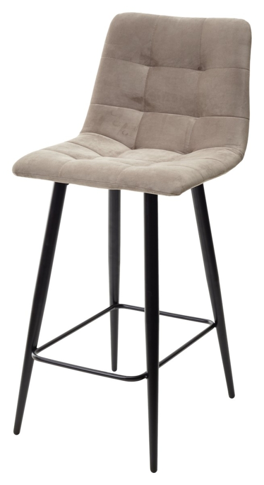 Полубарный стул CHILLI-QB латте #25, велюр / черный каркас (H=66cm) М-City MC63865