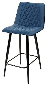Полубарный стул Поль синий #29, велюр / черный каркас (H=66cm) М-City MC62674