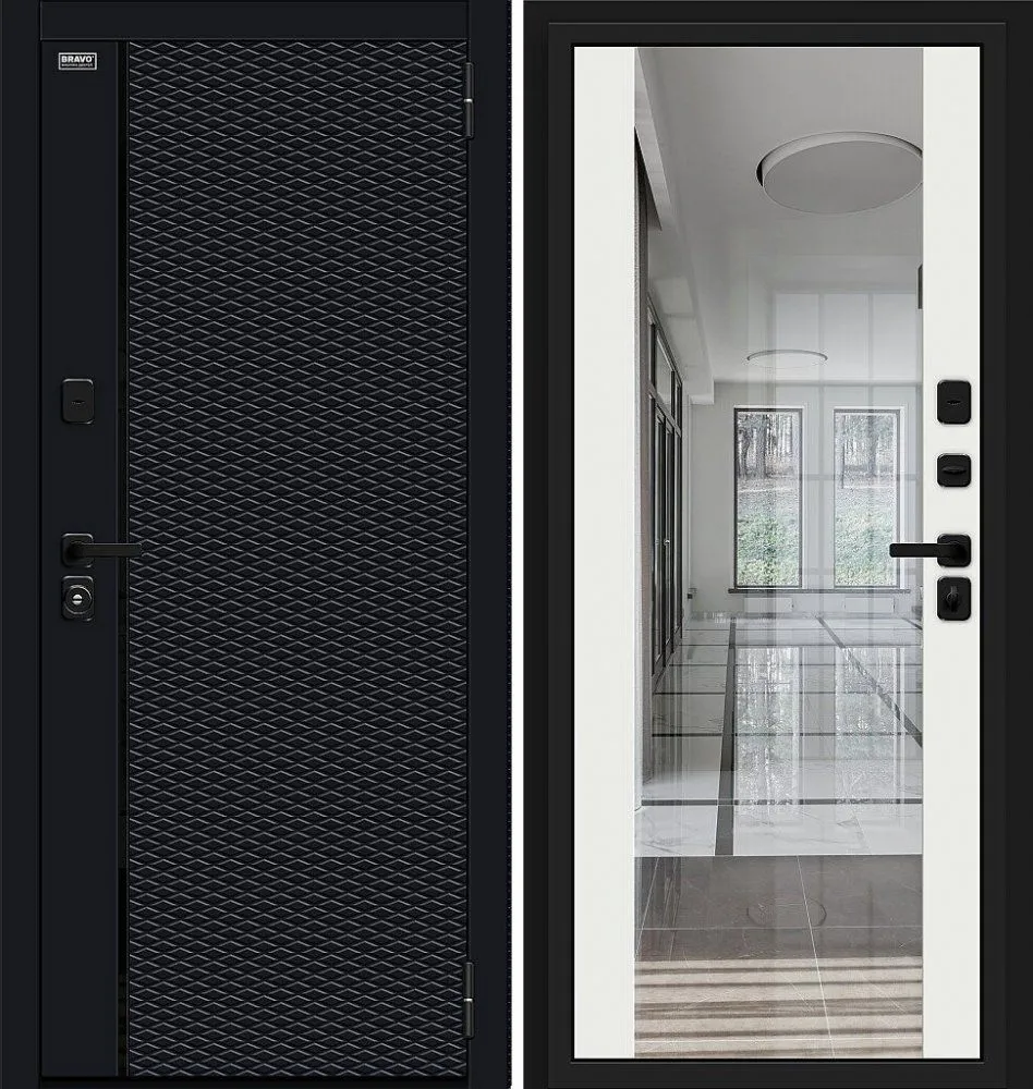 Фото Дверь Браво Матрикс-3 Total Black/Off-white DIS006769