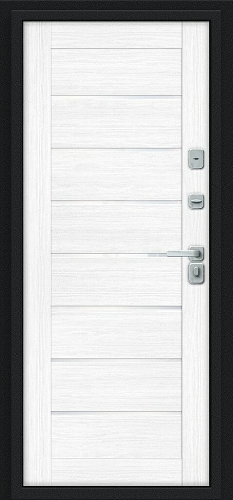 Товар Дверь Thermo Техно Декор-2 Букле черное/Snow Melinga BR5308
