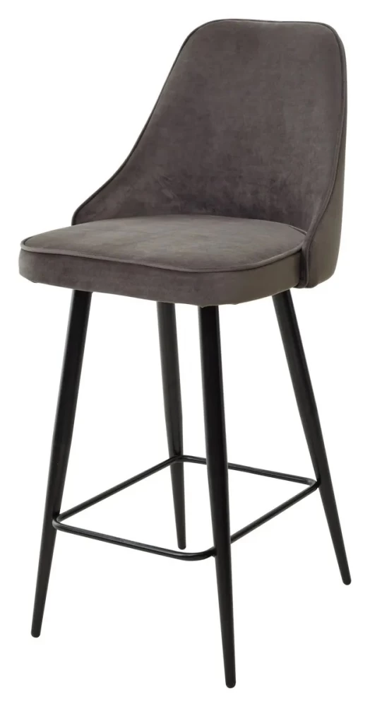 Полубарный стул NEPAL-PB ГРАФИТ #14, велюр/ черный каркас (H=68cm) М-City MC63287