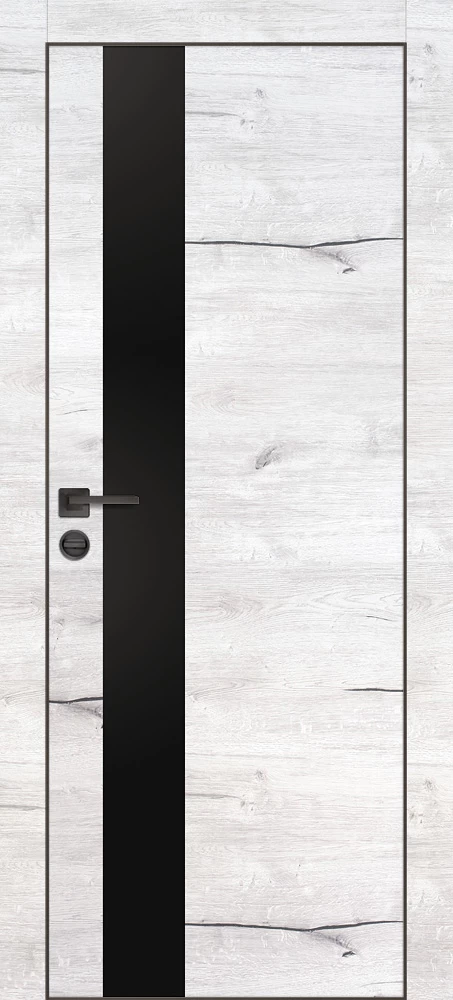Межкомнатная дверь PX-10 черная кромка с 4-х ст. Дуб арктик