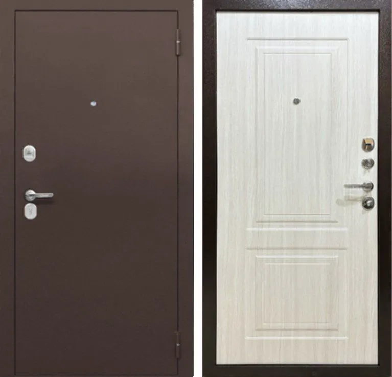 Фото Дверь MXD Союз 70мм Антик Медь - панель Лиственница беленая DIS007234