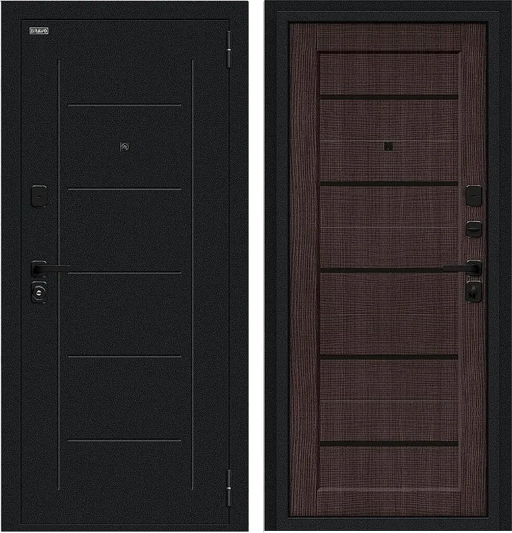 Фото Дверь Браво Борн/SBlack Букле черное/Wenge Melinga DIS007406
