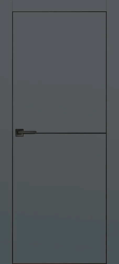Межкомнатная дверь PX-19 черная кромка с 4-х ст. Графит матовый